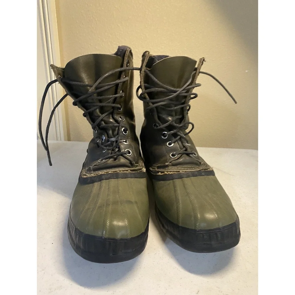 Vintage‎ Sorel Mark V Kaufman Winter Snow Green Boots Leather Wool Liner Mens 10